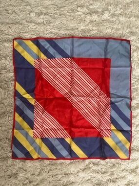 VINTAGE Primary Colors Colorblock Stripe Scarf